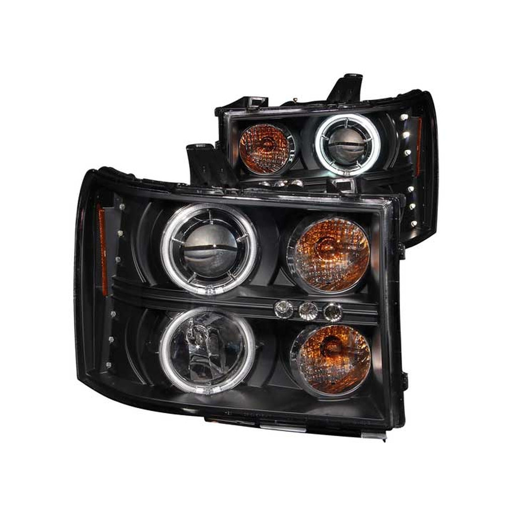 Anzo Usa 111125 0714 Sierra 2500/3500 Projector Headlights W/Halosblack/Clear Drive/Pass