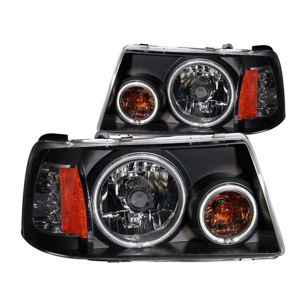Anzo Usa 111152 0111 Ranger 1 Pc. Projector Halo Black Clear Amber(Ccfl)Headlights Drive/Pass