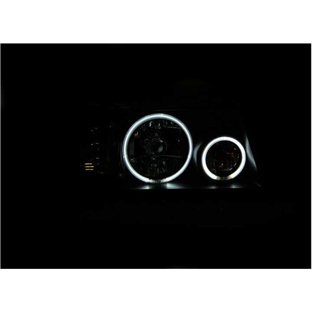 Anzo Usa 111152 0111 Ranger 1 Pc. Projector Halo Black Clear Amber(Ccfl)Headlights Drive/Pass