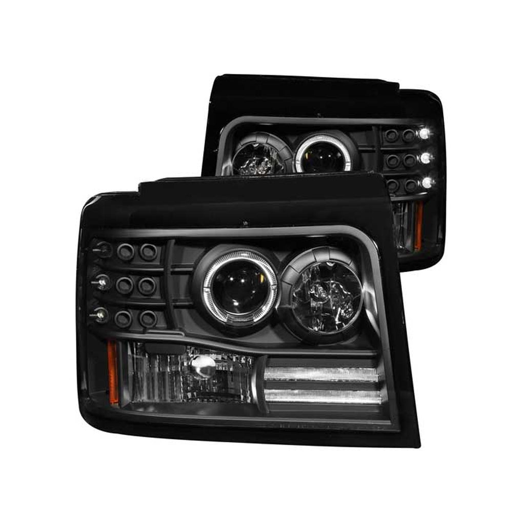 Anzo Usa 111184 9296 F150/F250/Bronco Projector Halo Black W/Side Marker W/Parking Ligh Drive/Pass
