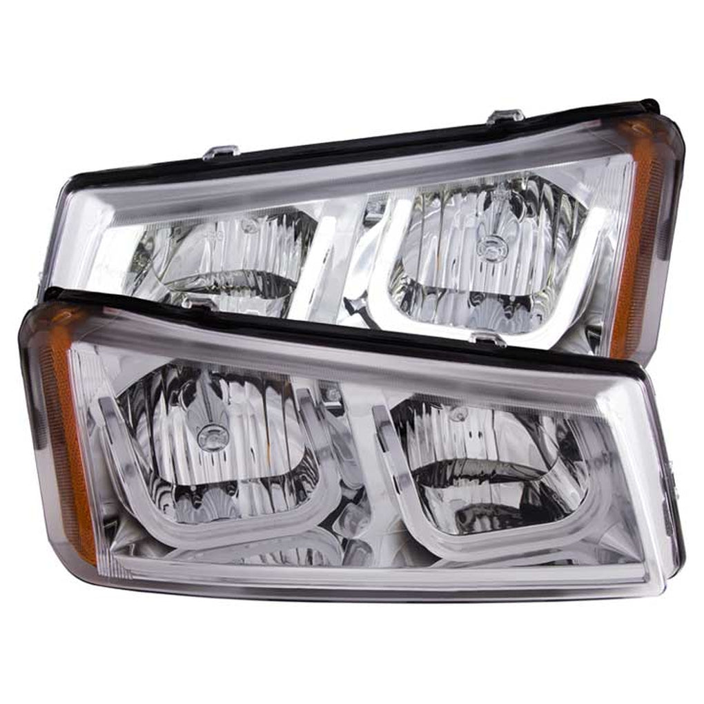 Anzo Usa 111313 0306 Silverado 15/25/3500/Avalance W/O Cladding Projector Headlights W/Ubar Black Clear Driv/Pass