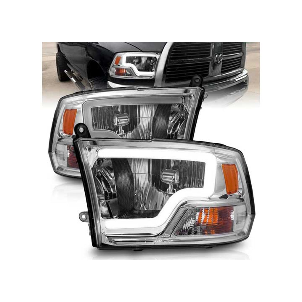 Anzo Usa 111516 0918 Ram 1500 Crystal Headlights W/Light Bar Chrome Housing