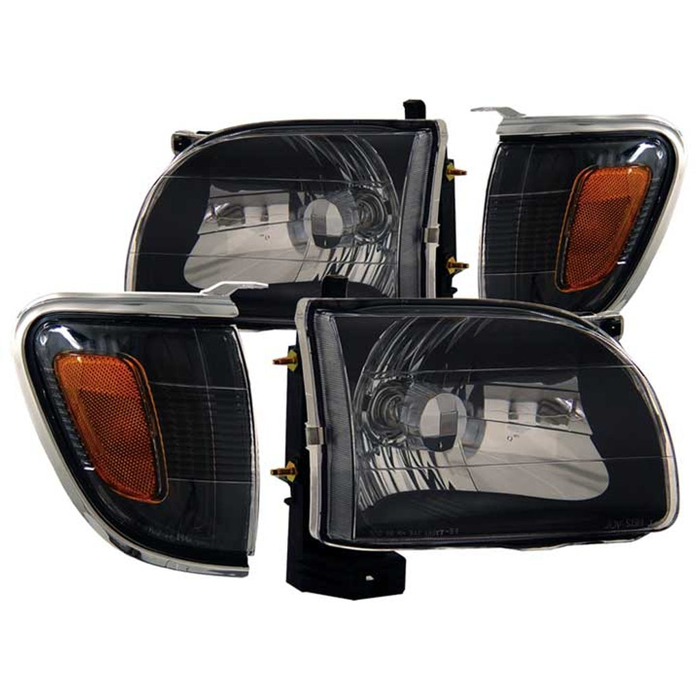 Anzo Usa 121190 0104 Tacoma Headlights Black With Amber Reflectors Driver/Passenger