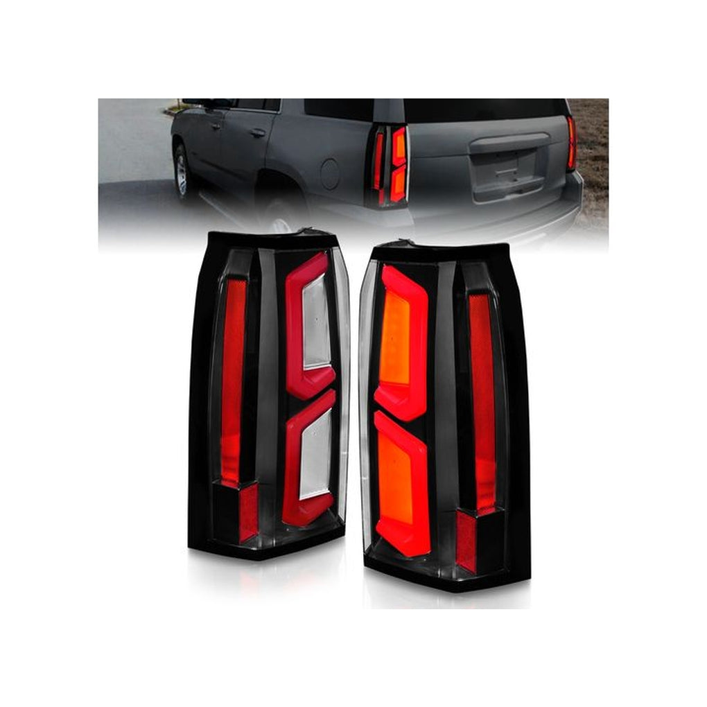 Anzo Usa 311374 1520 Tahoe/Suburban LED Tail Lights W/Light Bar Black Housing Clear Lens