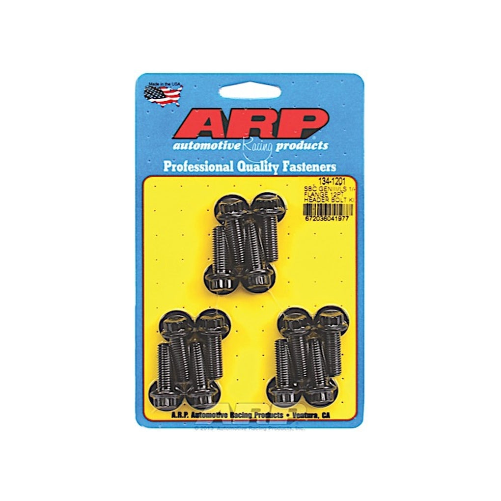 ARP 134-1201 Sbc/Geniii Ls 1/4 Wide Header Flange 12Pt Bolt Head Black Oxide Header Bolt Kit