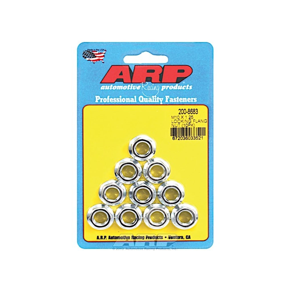ARP 200-8683 M10 X 1.25 Locking Flange Nut Kit
