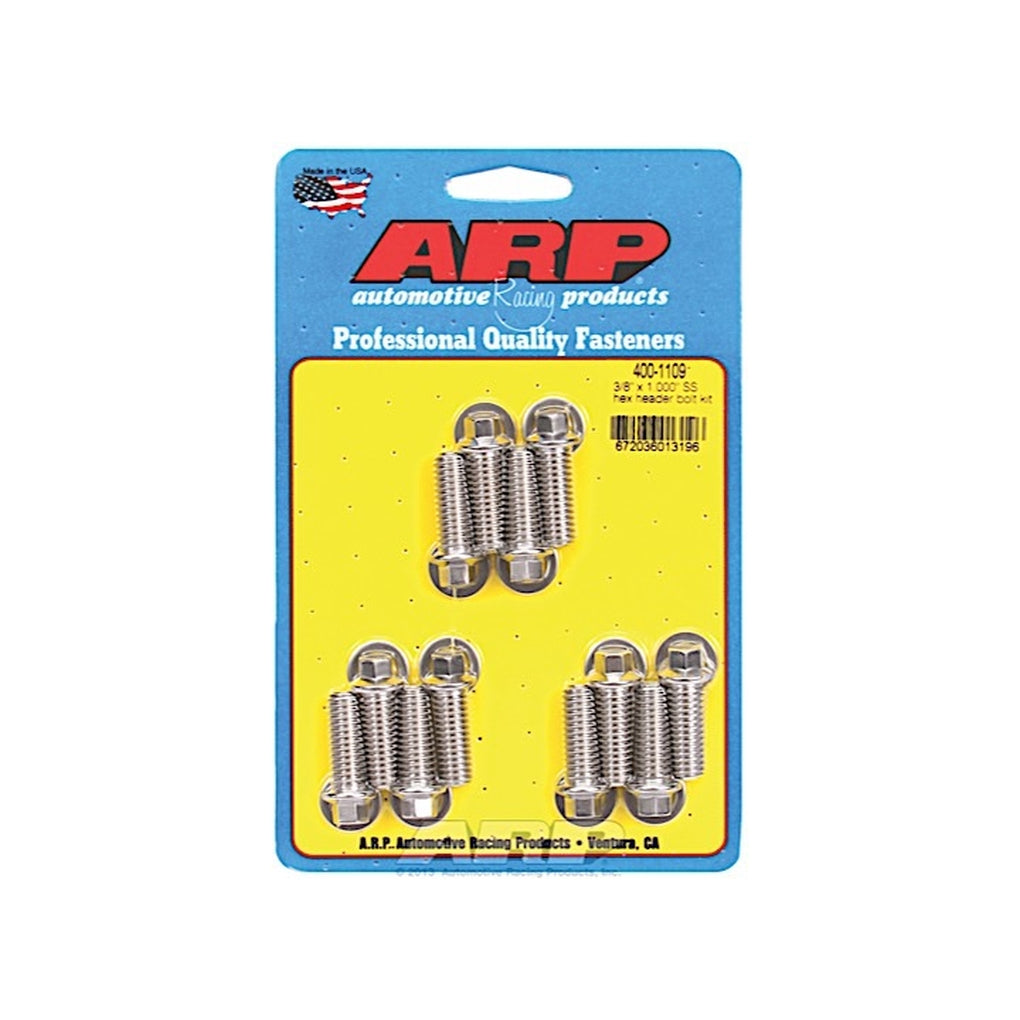 ARP 400-1109 3/8 X 1.000 SS Hex Header Bolt Kit
