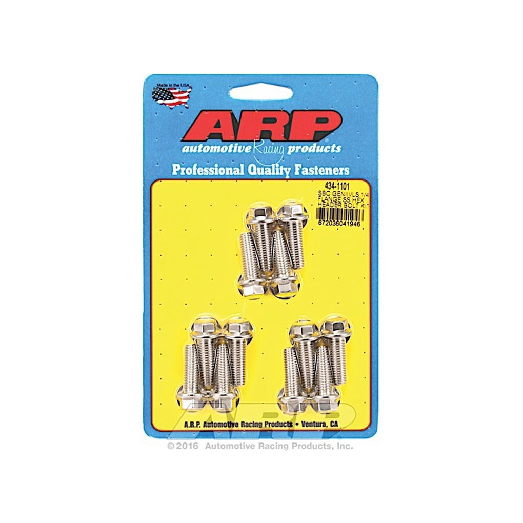 ARP 434-1101 Sbc/Geniii Ls 1/4 Flange SS Hex Header Bolt Kit