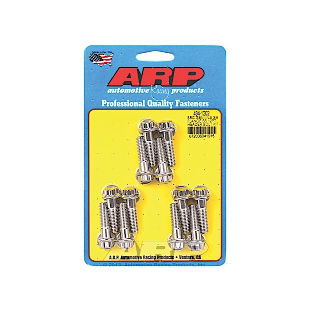 ARP 434-1202 Sbc/Geniii Ls 3/8 Flange SS 12Pt Header Bolt Kit Stainless Steel