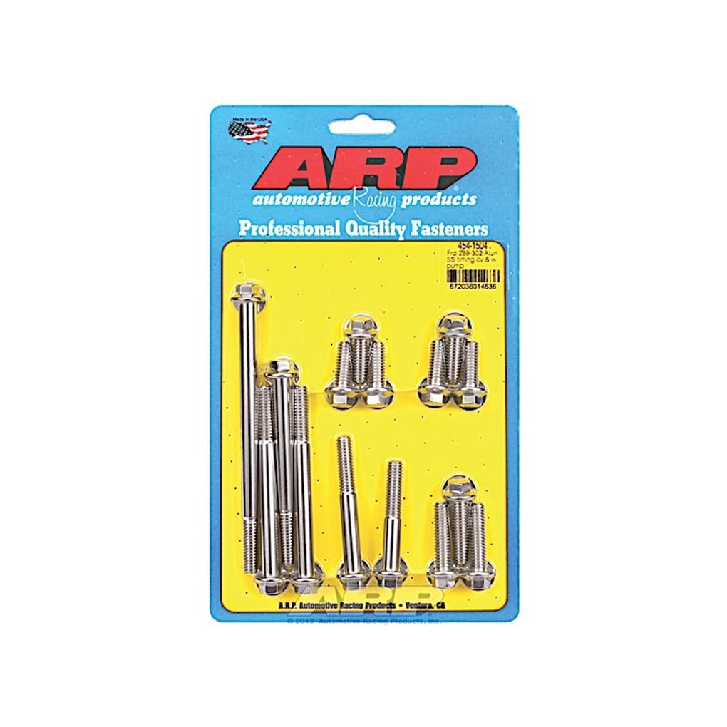 ARP 454-1504 Ford 289302 Alum SS Tim Cover & Water Pump Kit