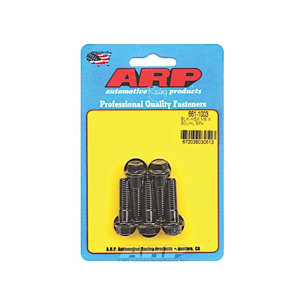 ARP 661-1003 M8 X 1.25 X 30 Hex Black Oxide Bolts