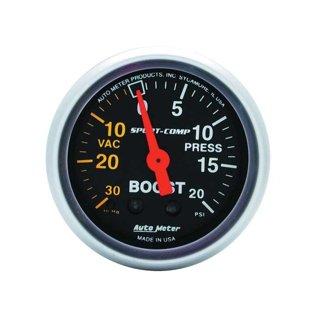Auto Meter 3301 2In Boostvac 30 In. Hg/ 20 Psi Mech Sportcomp
