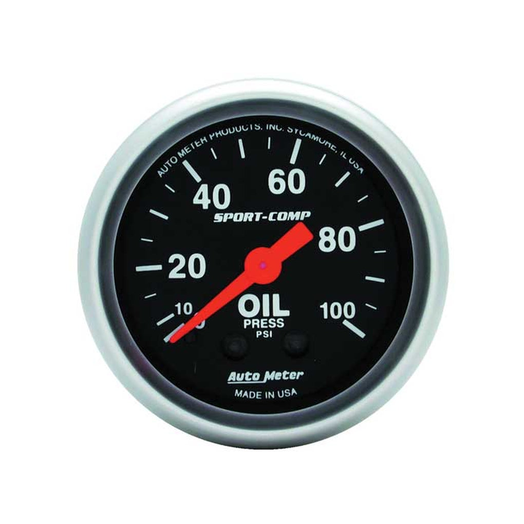 Auto Meter 3321 2In Oil Press 0100 Psi Mech Sportcomp