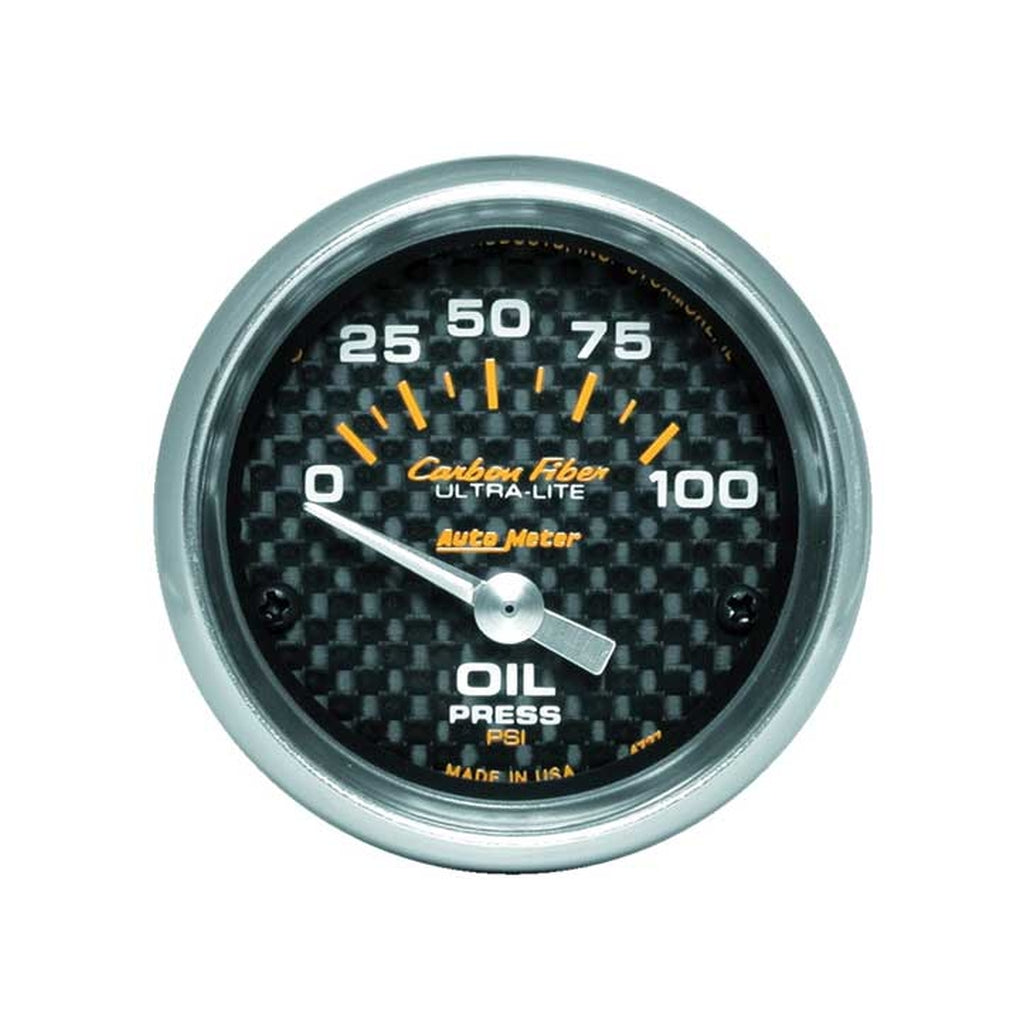 Auto Meter 4727 2In Oil Press 0100 Psi Sse Carbon Fiber
