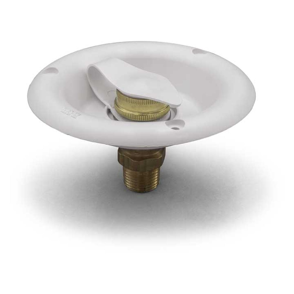 B&B Molders 94218 City Water Dish W/Brass Check Valve Polar White