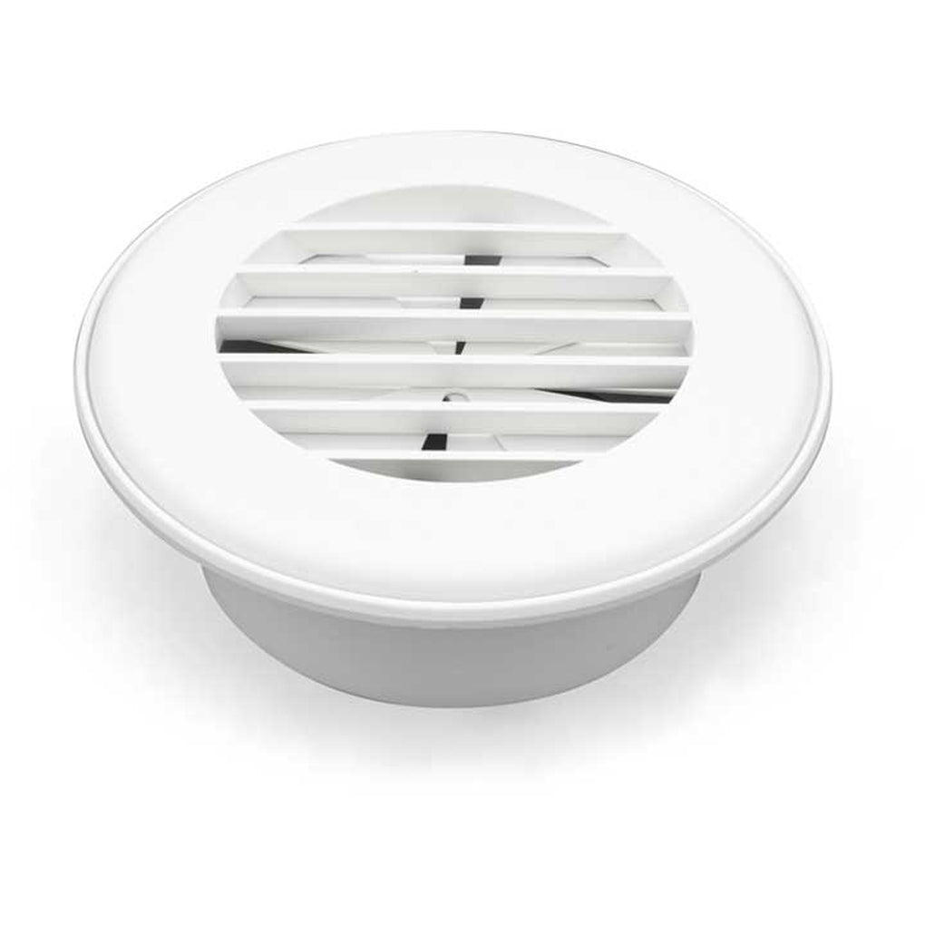 B&B Molders 94267 Heat Vent 4In Connection W/Damper Polar White