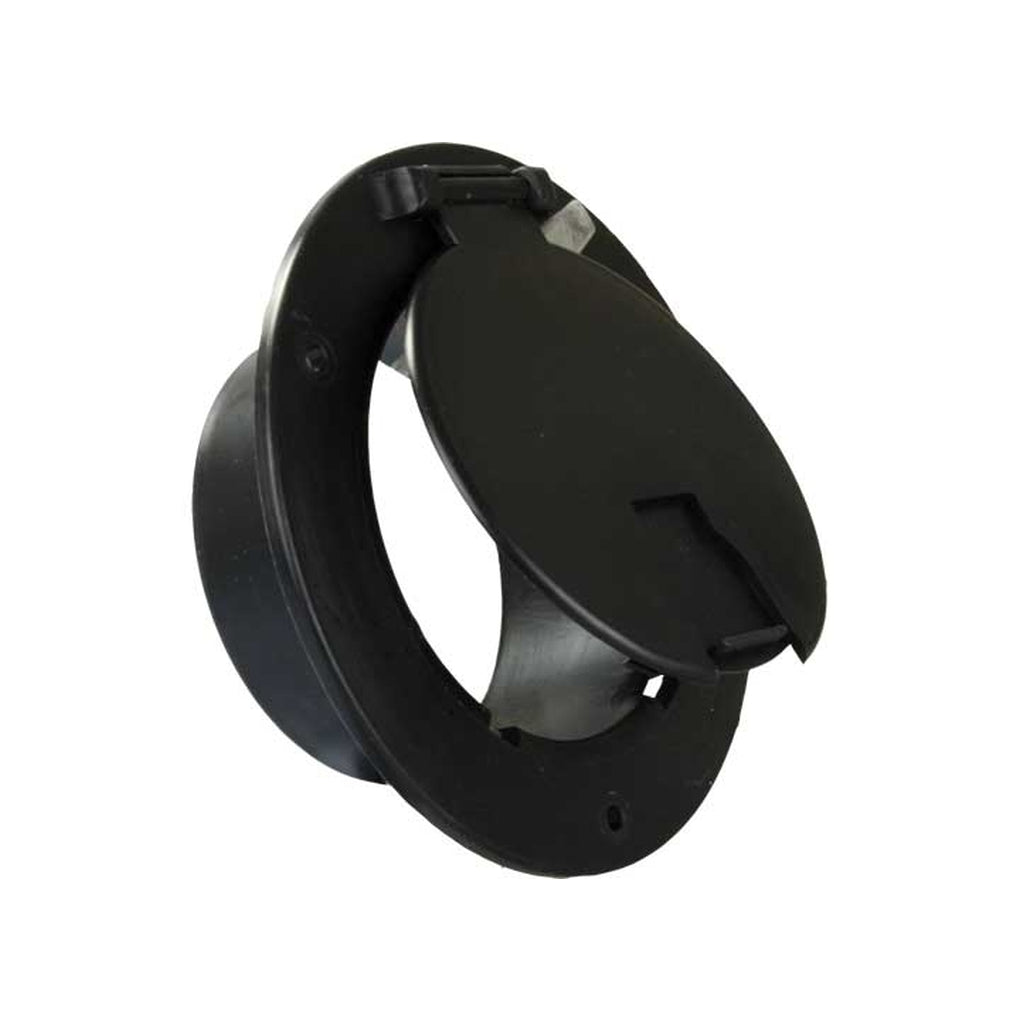 B&B Molders 94332 Deluxe Round Electrical Cable Hatch W/O Back Black