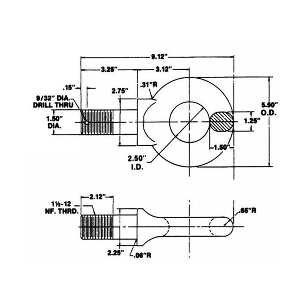 Buyers Products BDB12503 Drawbar2.5Inideye Bolt7.5Ton
