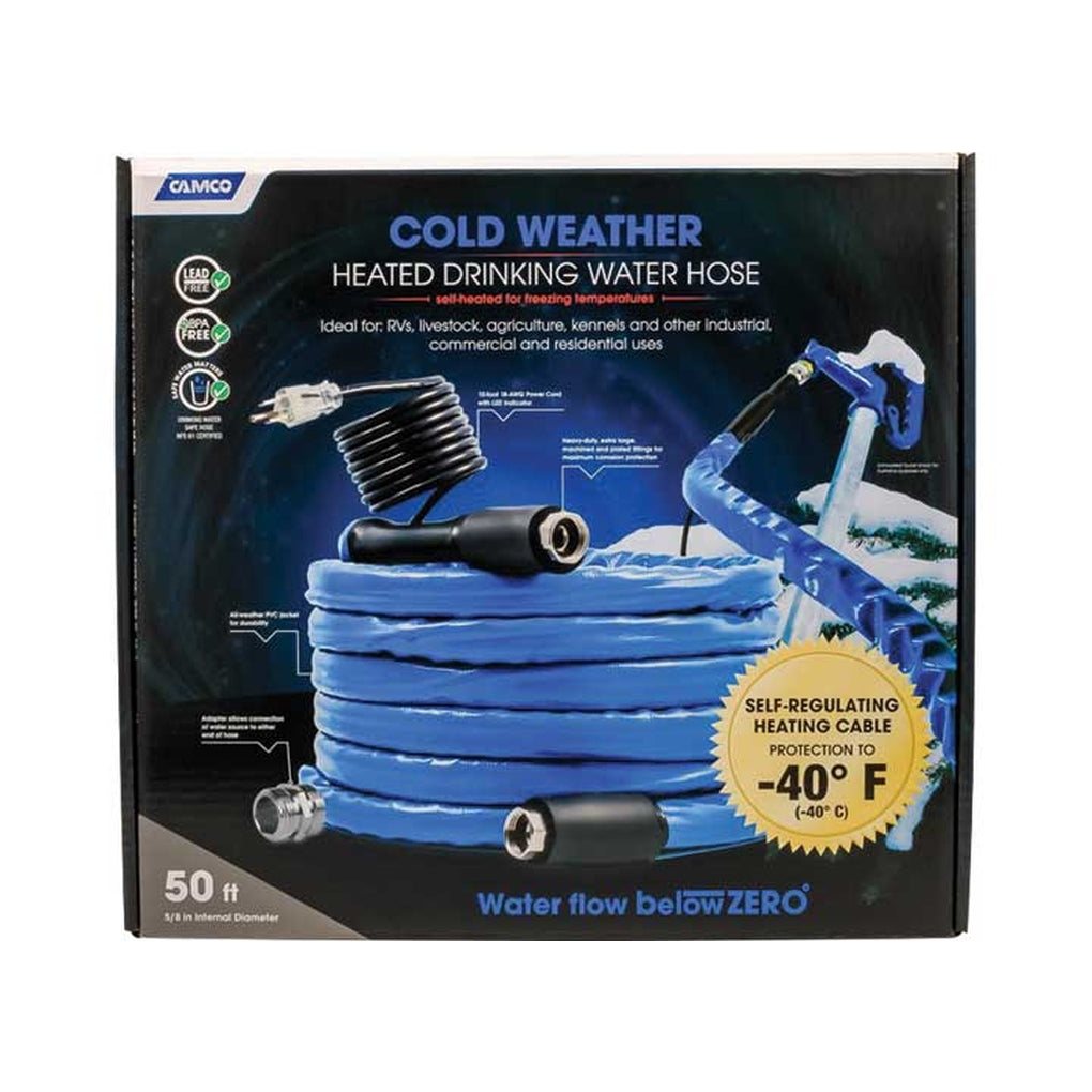 Camco 22924 Heated Drinking Water Hose -40 50Ft 5/8In