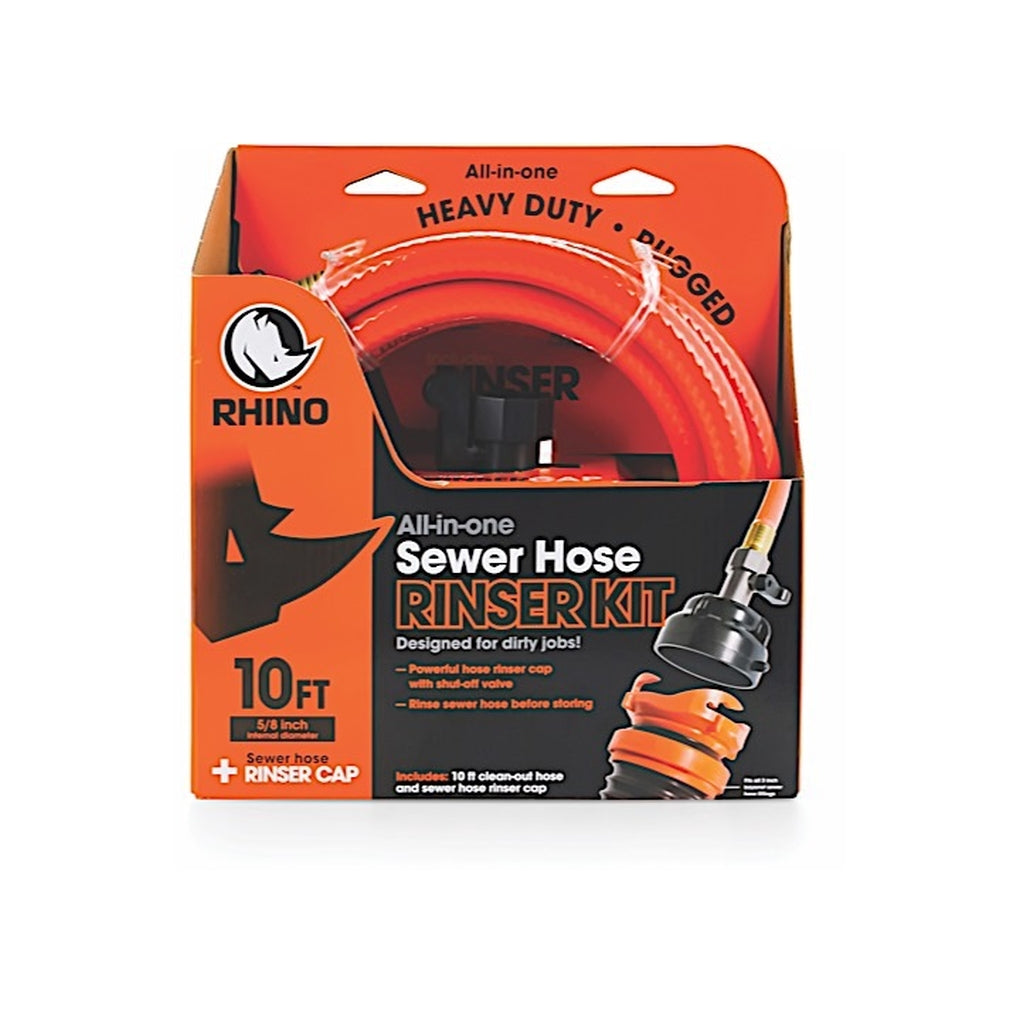 Camco 22999 Rhinoflex 10Ft Clean Out Hose System With Rinse Cap