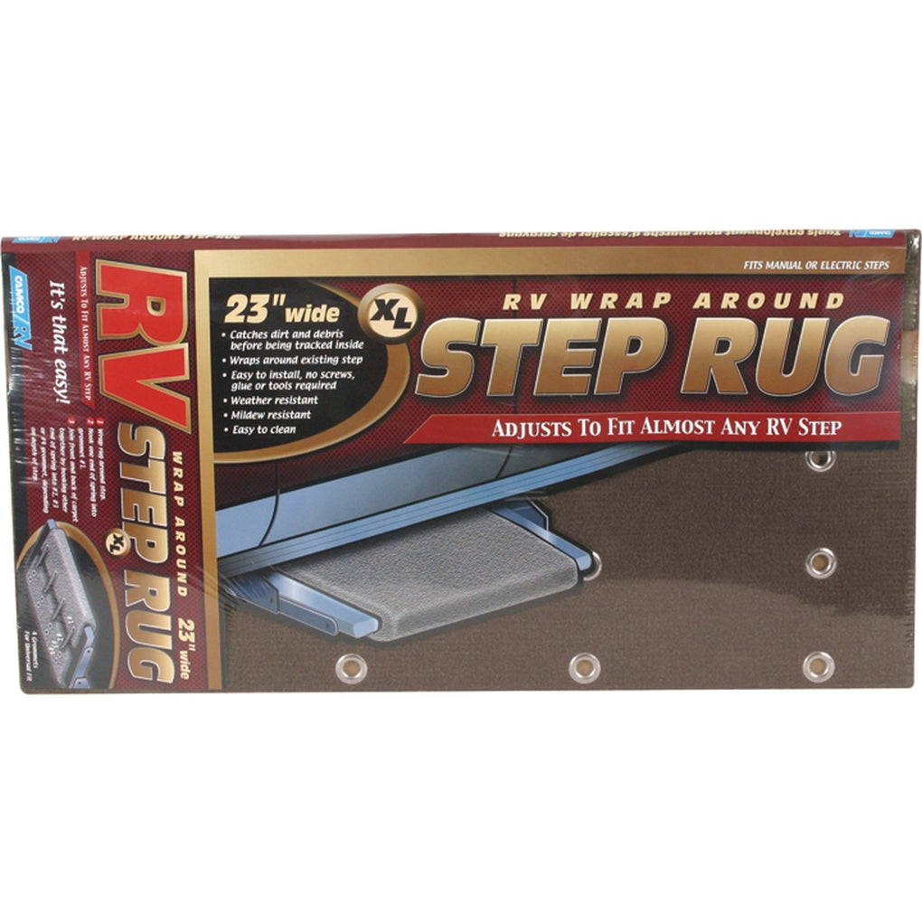 Camco 42931 Step Rug Xl Brown 23In W X 22In L