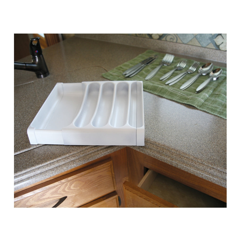 Camco 43503 Adjustable Cutlery Tray White