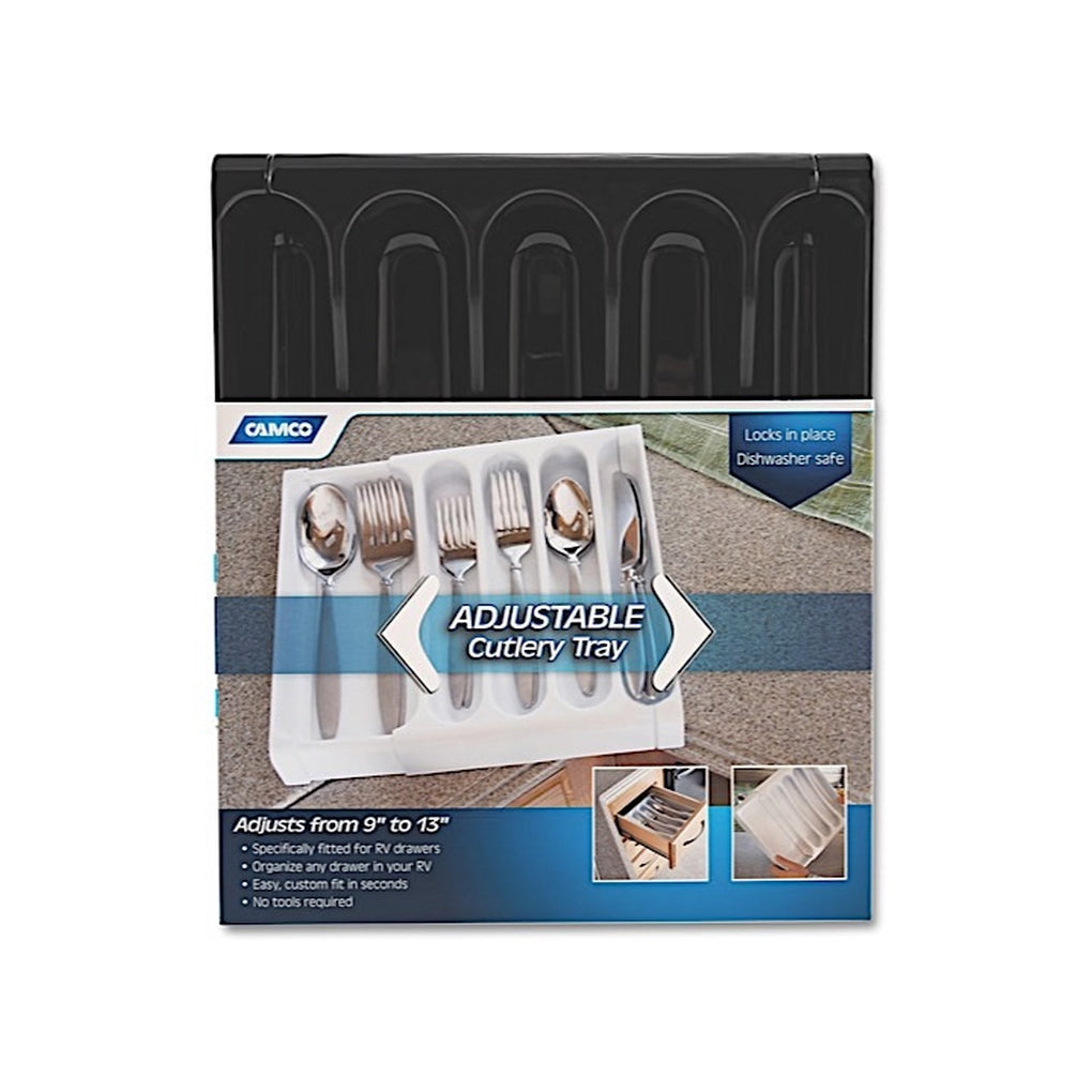 Camco 43504 Adjustable Cutlery Tray Black