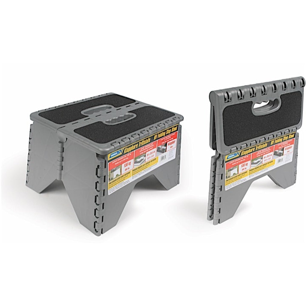 Camco 43635 Step Stool Plastic Folding w/Non Skid Silver