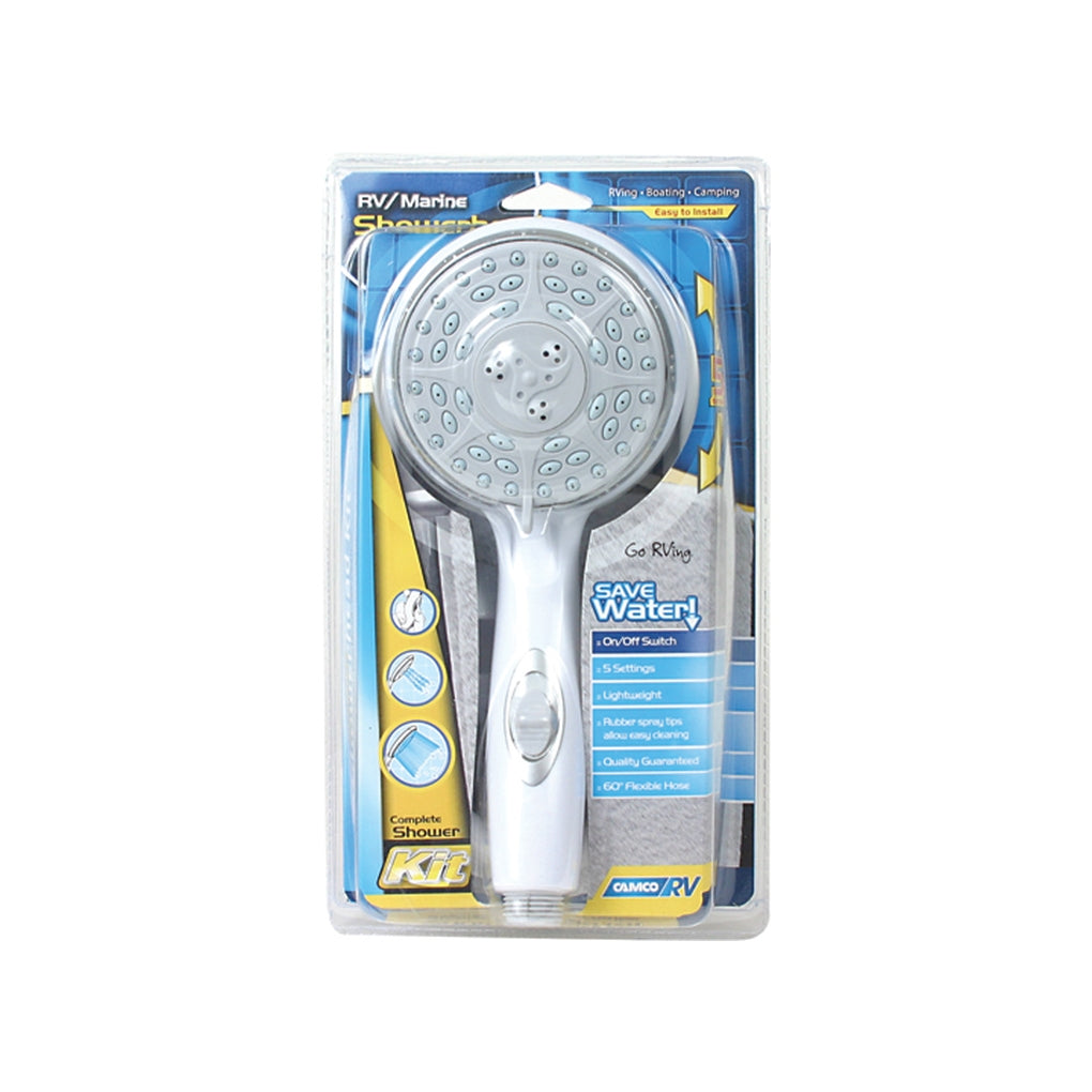 Camco 43714 Shower Head Kit-White w/On/Off Includes