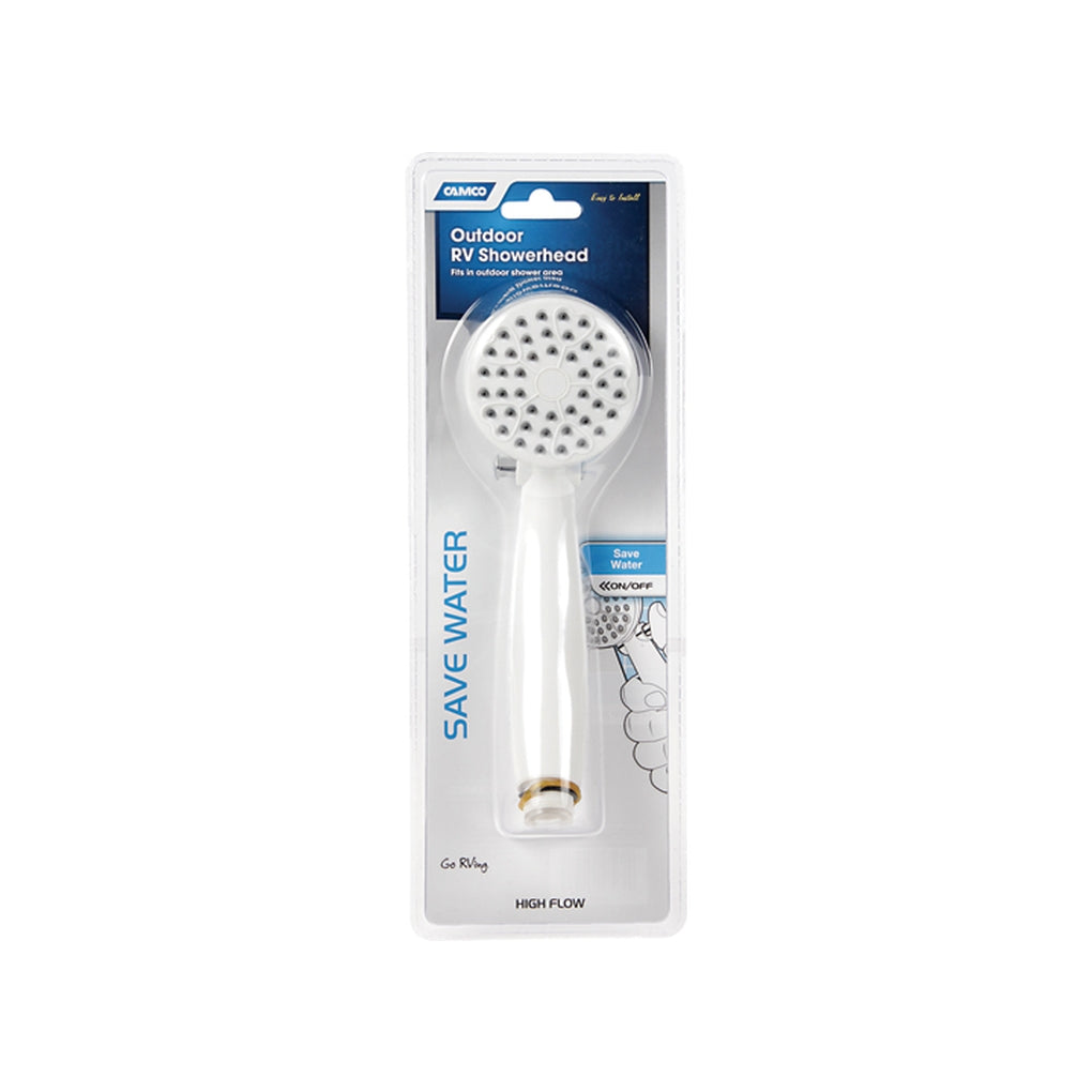 Camco 44023 Shower Head-Outdoor White w/On/Off Switch
