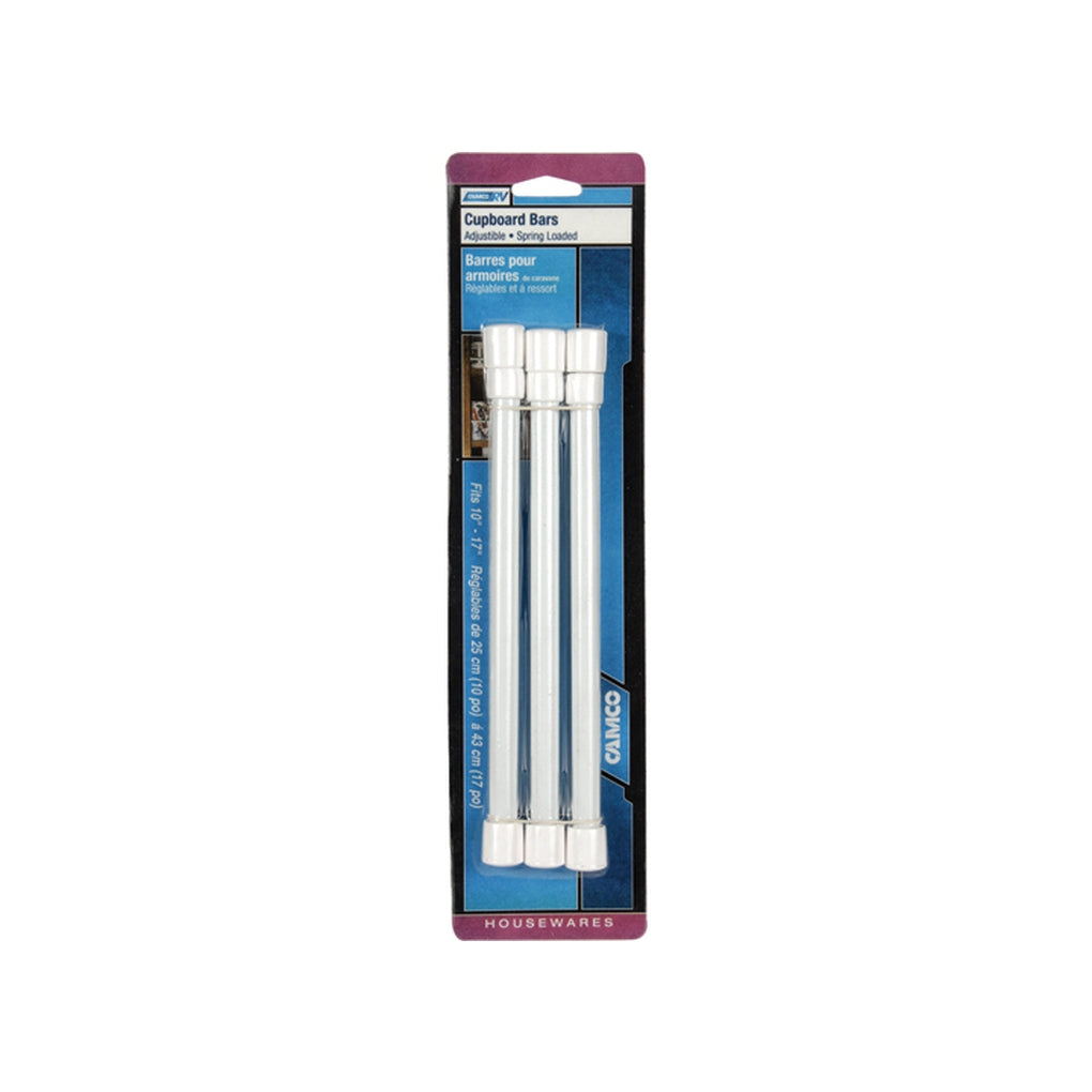 Camco 44063 Cupboard Bar 10In To 17In White 3Pk
