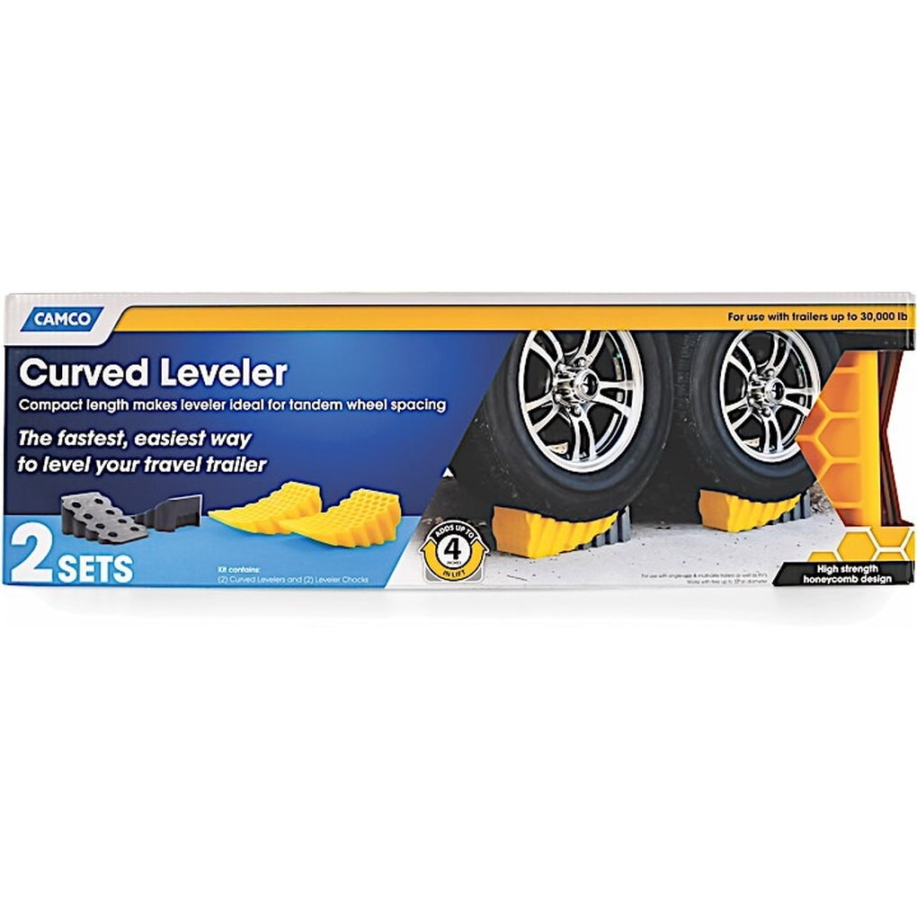 Camco 44425 Curved Leveler and Wheel Chock 2/Pack