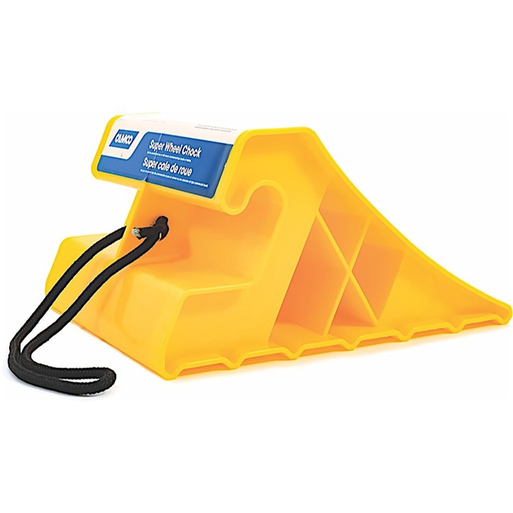 Camco 44475 Super Wheel Chock With Rope Yellow