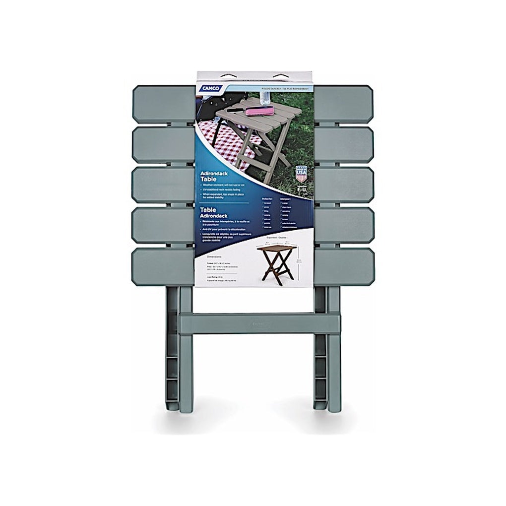 Camco 51692 Table Adirondack Style Quickfolding Plastic Lg Gray