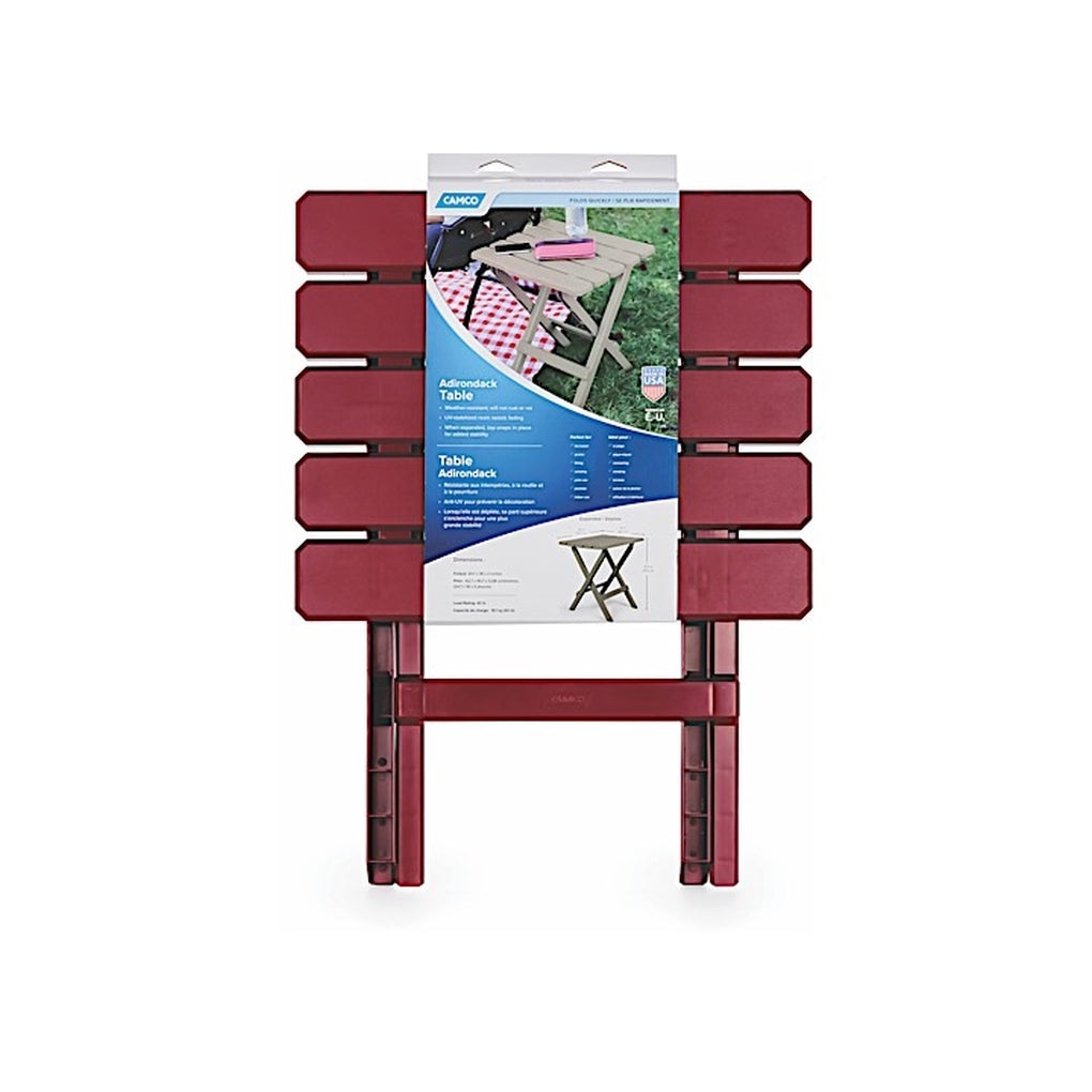 Camco 51694 Table Adirondack Style Quickfolding Plastic Lg Red
