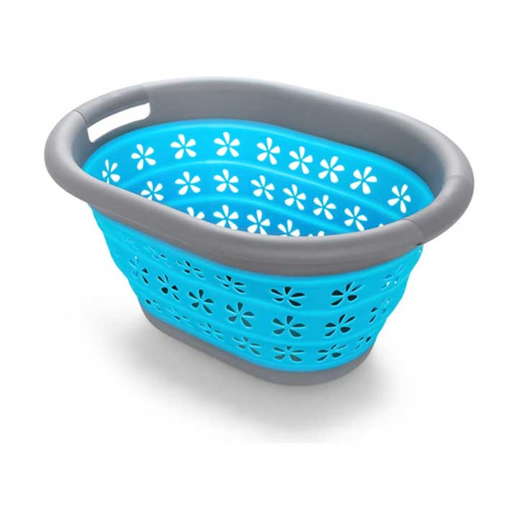 Camco 51902 Collapsible Utility Basket Small Gray/Teal