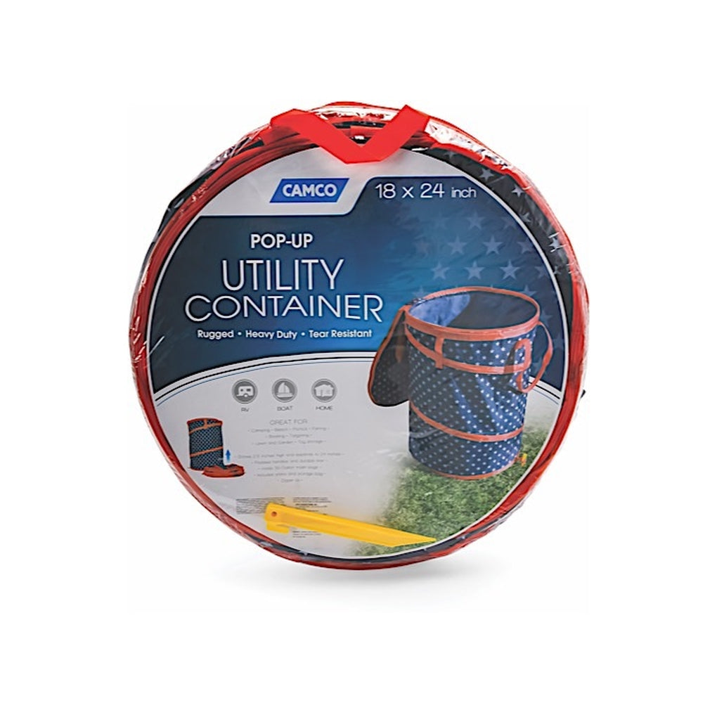 Camco 51993 Popup Utility Container 18Inx24In Red White Blue W/Stars
