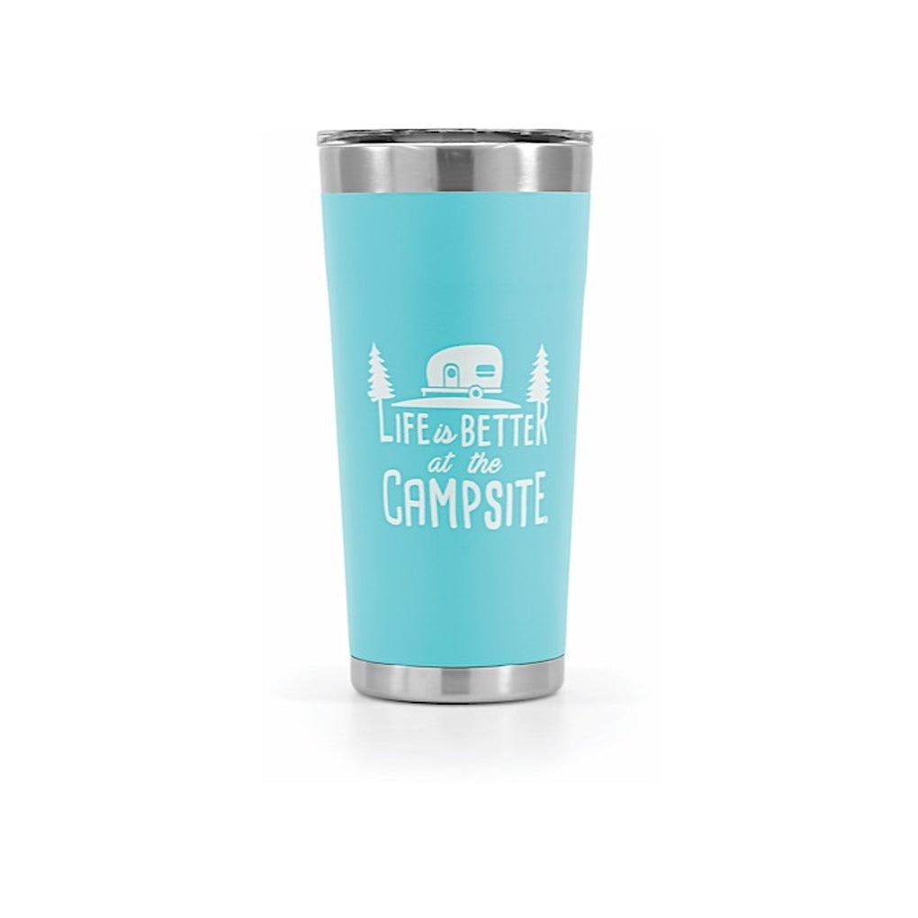 Camco 53057 Life Is Better At The Campsite Tumbler Painted Cool Blue 20Oz