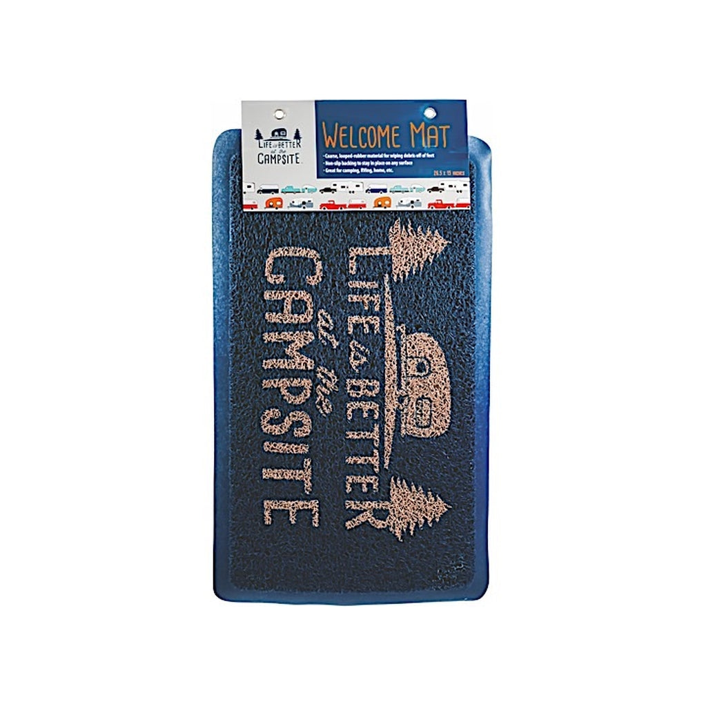 Camco 53201 Camco Life Is Better At The Camp Scrub Rug Blue/Orange 26 1/2 In X 15 In