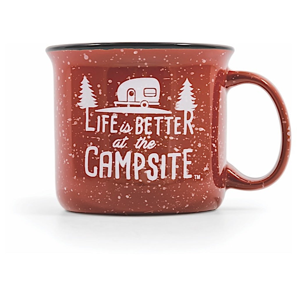 Camco 53235 Life Is Better At The Campsite Mug SpeckLED Red