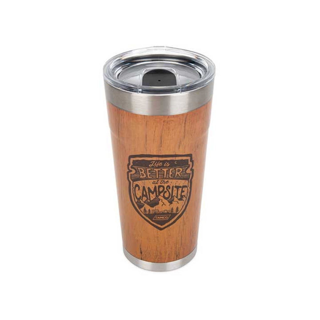 Camco 53327 Libatc Wrapped Tumbler Wood Grain 20Oz