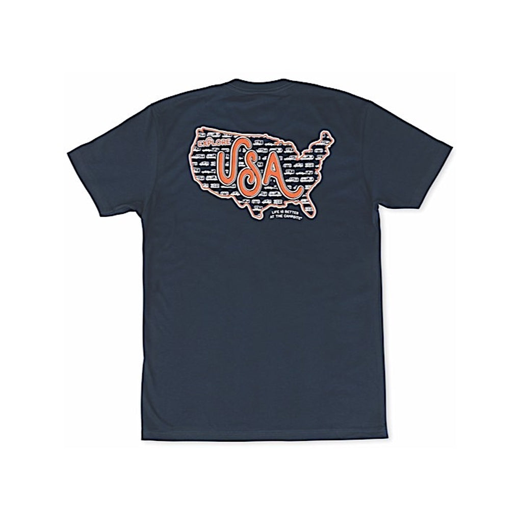 Camco 53421 Life Is Better At The Campsite Shirt Explore USA Navy Medium