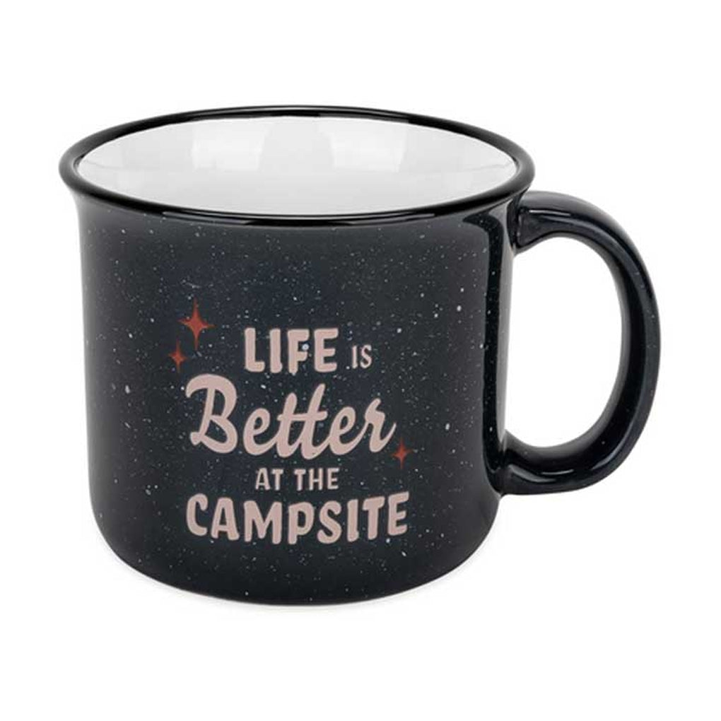 Camco 53473 Libatc Mug Gray/Blue Life Is Better At The Campsite 14Oz