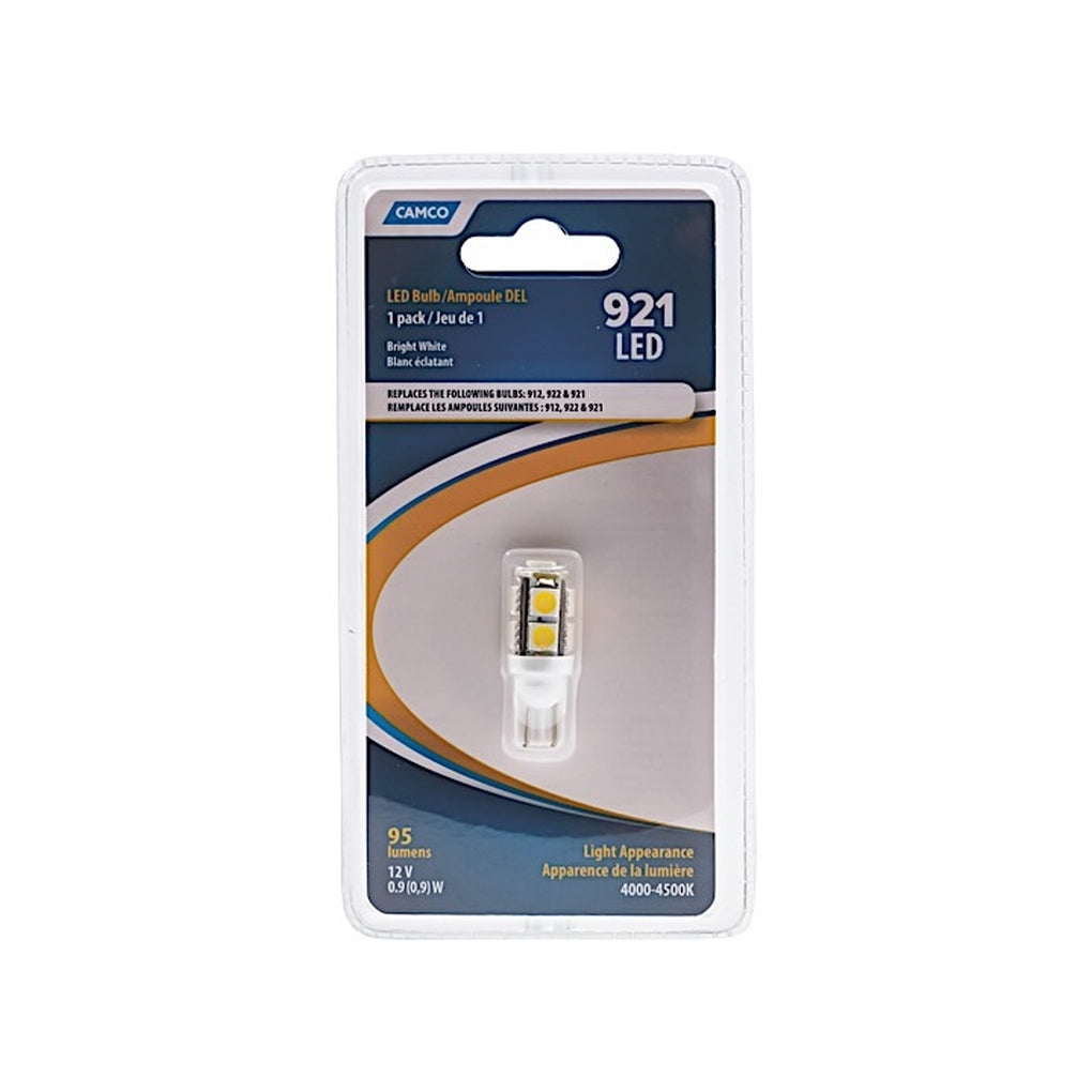 Camco 54623 LED 921/922/912 (T10 Wedge) 9-LED 95LM Brightwhite (1Pk)