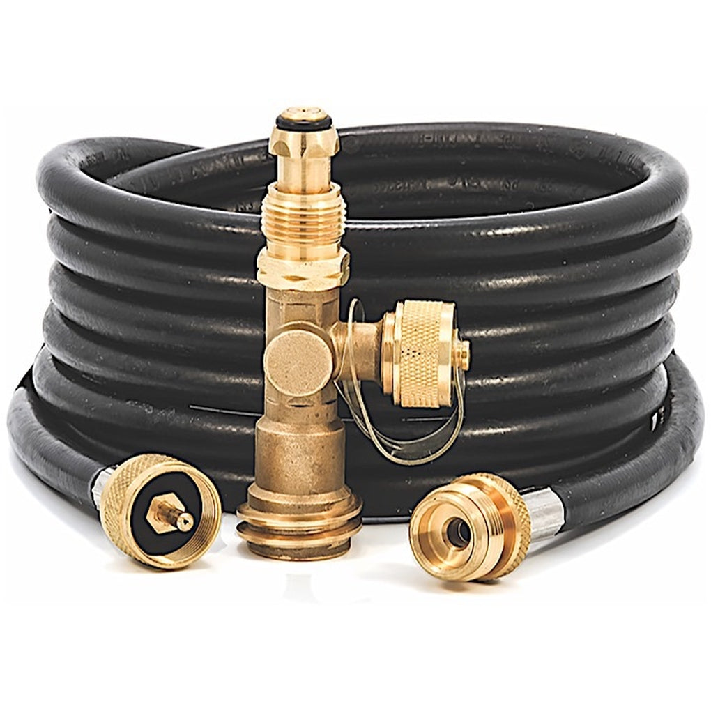 Camco 59103 Camco Brass Tee W/3 Ports w/12Ft Hose