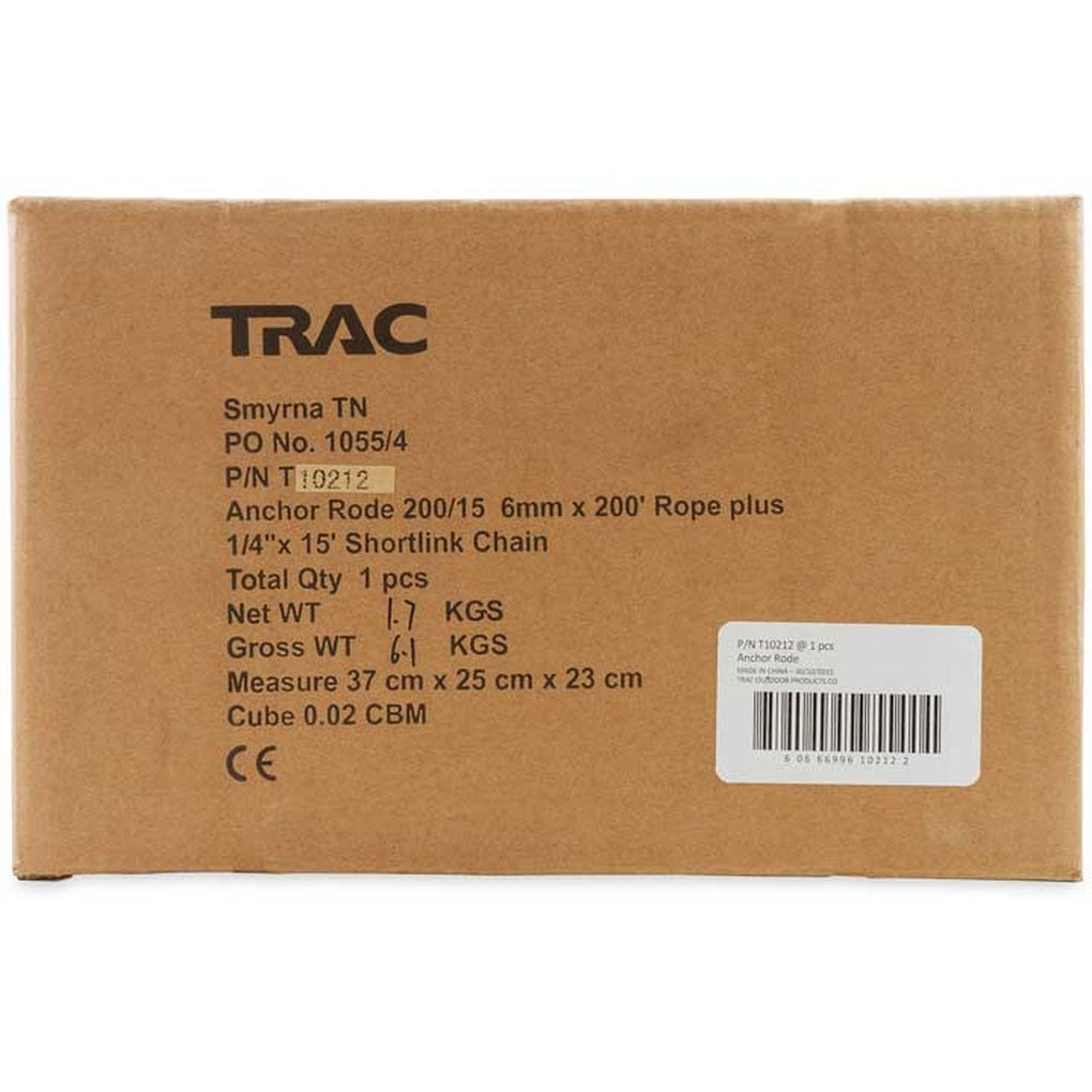 Camco 69082 Anchor Rope 6MM X 200Ft Rope/15Ft Chain