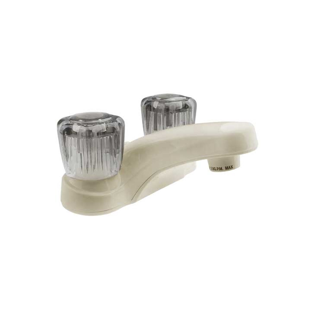Dura Faucet DF-PL700S-BQ RV Lavatory Faucet W/Smoked Acrylic Knobs Bisque Parchment