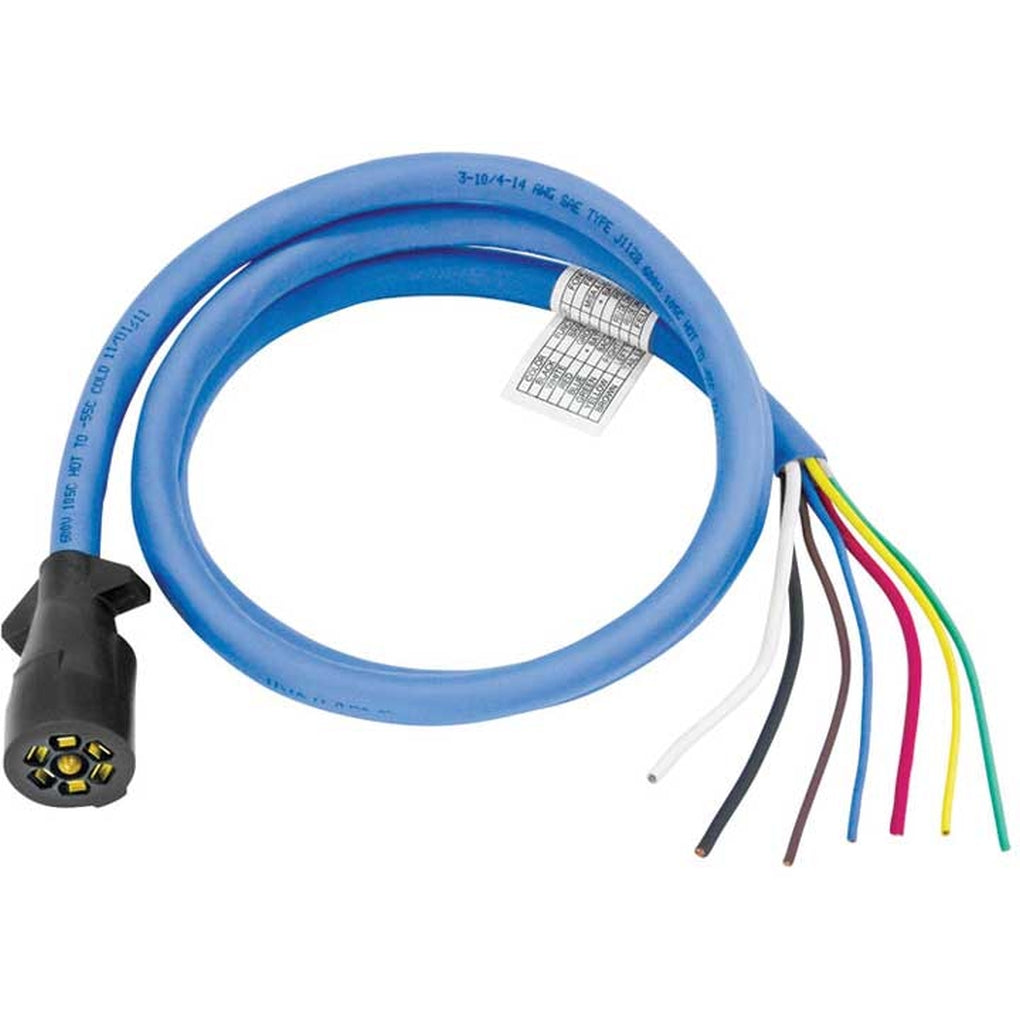 Draw-Tite 54006-009 7Way Molded Trailer End W/6Ft Cable Heavy Duty Cold Weather Insulated Blue Sil