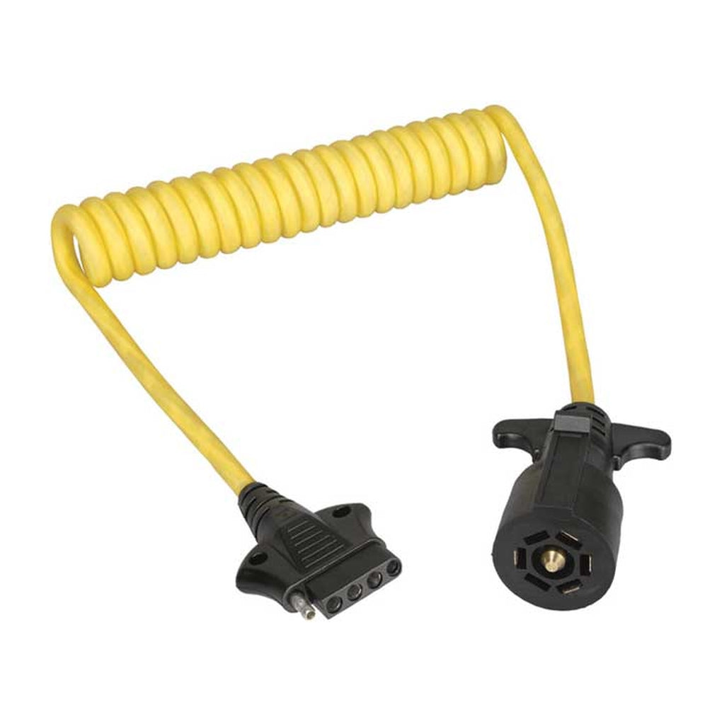 Draw-Tite 787195 7Way Flat Pin To 5 Way Flat 4Ft CoiLED Adapter