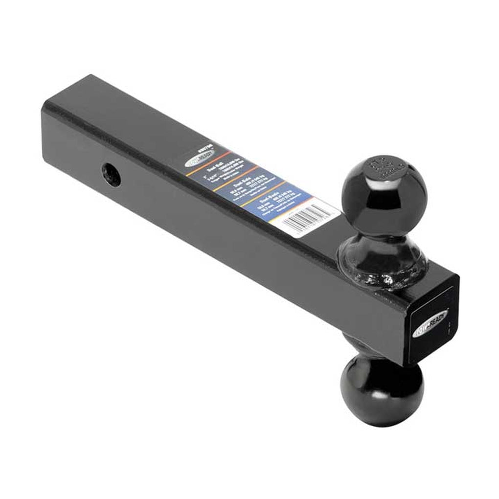 Draw-Tite 80796 Dualball Ball Mount 2In Sq Solid Shank 8In Length W/Black 2In & 2 5/16 Balls